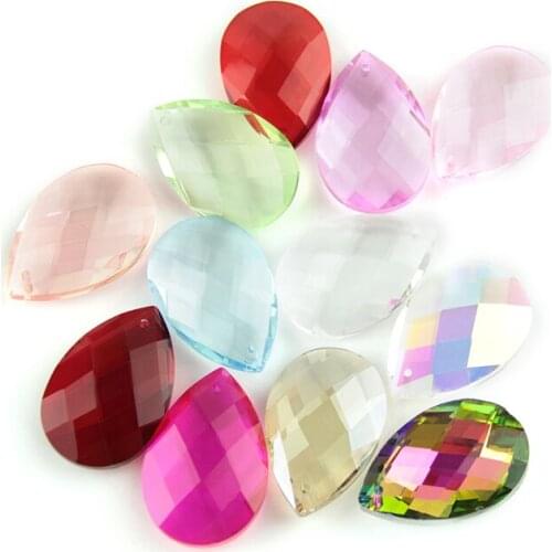 Various color 38mm 440pcs/Lot Lighting Crystal Chandelier Pendants Lamp Parts For Glass Faceted Prism Hanging Pendants For Sale