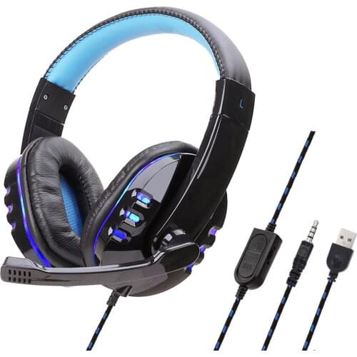 Gaming Headset Stereo Wired Gamer Headphones 3.5mm Jack with Microphone Volume Control Earphones for PS4 Xbox One PC Cell Phone
