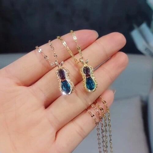Exquisite Womens Crystal Necklace Rose Gold Plated Filled Colour Gems Zircon Necklace Birthday Banquet Gifts Women Jewelry