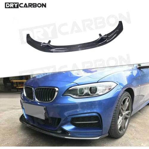 Dry Carbon Fiber Front Lip Chin Spoiler Apron for BMW 2 Series F22 220i 228i 235i M235i M tech 2014-2017 E Style Bumper Guard