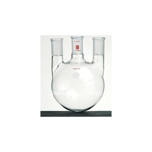 Flask, Three neck, Vertical, Capacity:1000ml, Center joint:34/45, Side Joint:24/40