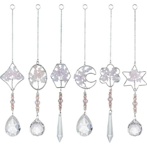 Pendant Unisex Wear Resistant Faux Crystal Exquisite Graceful Durable Stones Necklace Home Hanging Decorations