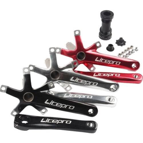 LITEPRO Aluminum Crank 170mm 130BCD Folding Bicycle Crank With Bottom Bracket Bicycle Crankarm Accessories