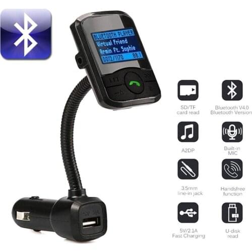International Bluetooth FM Transmitter Car Mp3 player Handsfree Car Kit Radio Stereo Adapter In-car Bluetooth Receiver