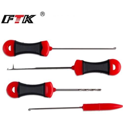 FISH KING Fishing Accessories 1set/4pcs Fishing Group Hook Needle Kit Tool Stainless Baiting Hook
