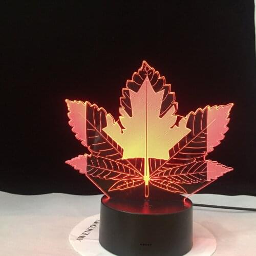 Canada Maple Leaf Sleeping Night Light Creative Table Lamp Light Led 3D Illusion Lampara Nightlight Kids Room Decor Dropshipping