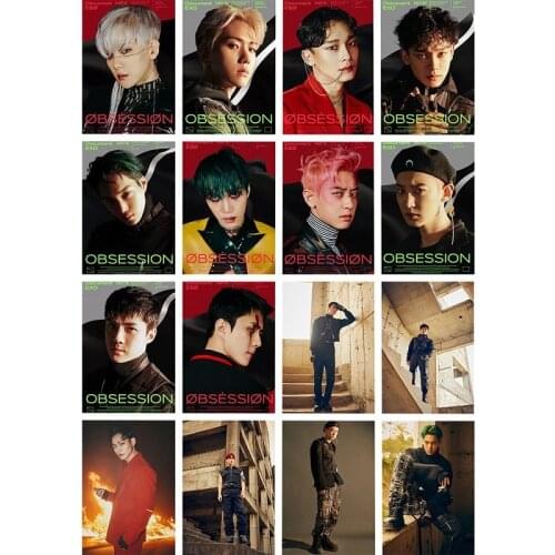 KPOP EXOs New Album OBSESSION Peripheral Small Card LOMO Card Random Card X-EXO Park Chanyeol CHEN SUHO Card On Sale