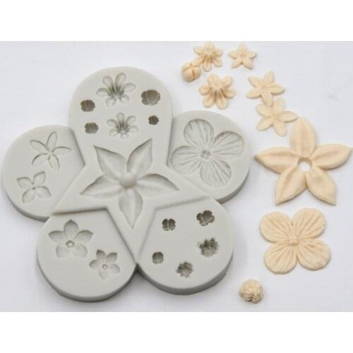 New Five-petaled Flower Fondant Cake Silicone Mold Wedding Birthday Decoration DIY Chocolate&cake Baking&decorating Tools