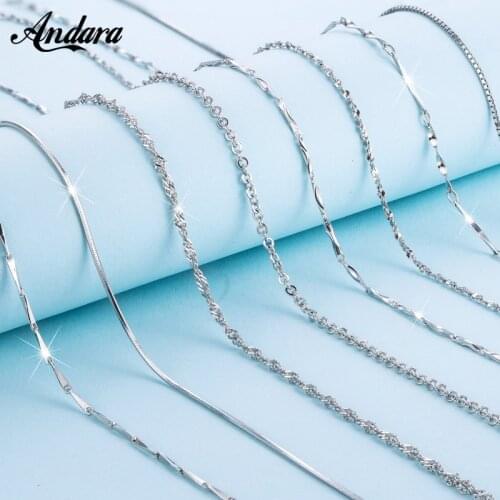 Authentic 100% 925 Sterling Silver Jewelry Necklace With Chain 45cm for Women/Girl Fine Jewelry Wholesale