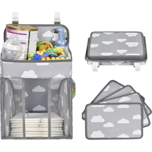 Hanging Diaper Caddy Organizer Diaper Stacker Baby Crib Organizer Reinforced Baby Essentials Diaper Organizer Holder Storage Bag