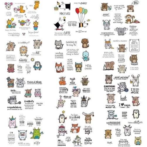 Cartoon Small Animals Stamps Basic Phrases And Cutting Dies for DIY Scrapbooking Decoration Craft Cards Making New Arrival 2020