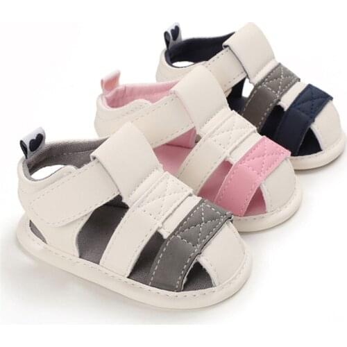 0-18M Summer Baby Boys Girls PU Leather Soft Sandal Moccasins Shoes Casual Cotton Bottom Anti-Slip Sandals