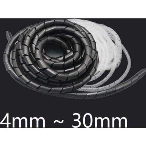 Winding Pipe Spiral Wrapping 4-30mm Wire Wrap Organzier Cable Sleeve Sheath Tube Protection PC Computer Line Bundle Mangement
