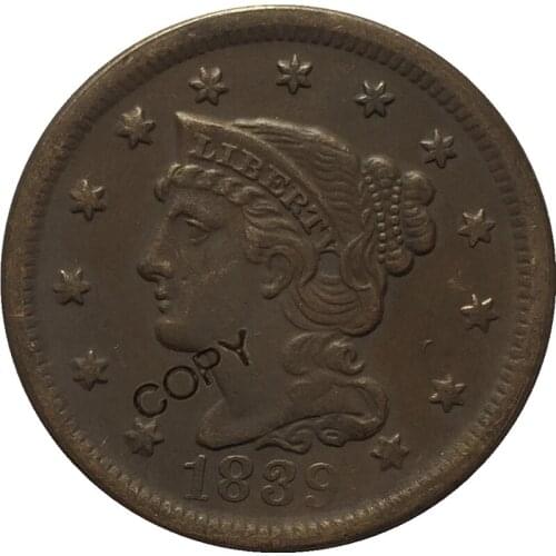 USA 1839-1857 Braided Hair Large Cent COPY COINS