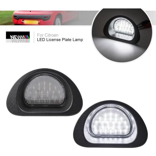 For Peugeot 107 2015-2014 For Citroen C1 2005-2013 White Rear Canbus Led License Plate Lights Auto Tail Lamp OEM:6340E2