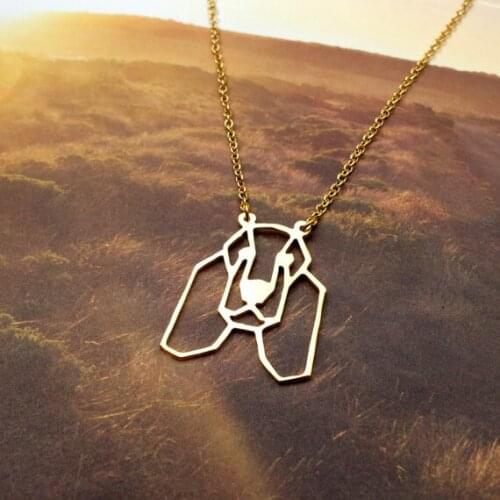 Trendy Cocker spaniel Necklace Women Origami Statement Pendant Dog Memorial