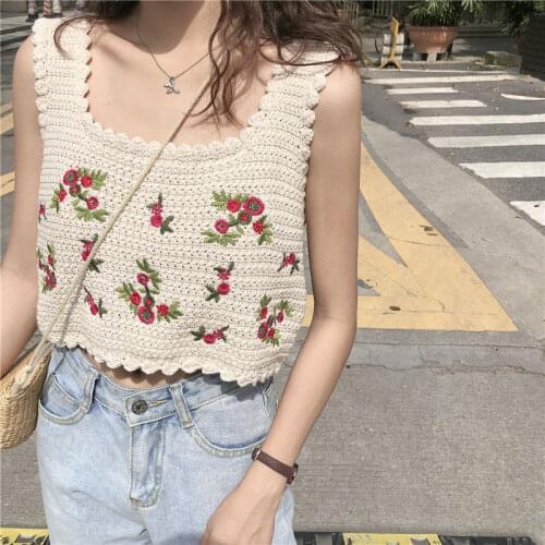 Women Corset Tops Womens Summer Embroidered Sleeveless Top with Suspenders Cropped Tank Camis Top Tank Camis Crop Top For Women