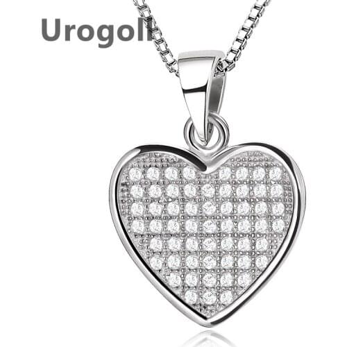Women Necklace Pure 925 Sterling Silver Necklace Love Heart Zircon Pendant Girl Clavicle Chain Fashion Jewelry Accessory Gift