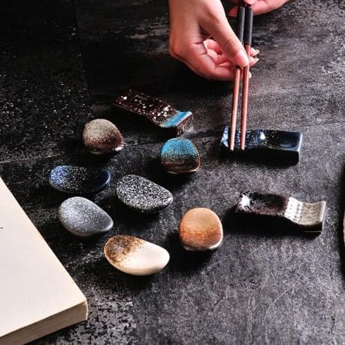 1PC Japanese Style Tableware Chopstick Holder Ceramic Chopstick Spoon Rest Rack DIY Household Restaurant Decoration