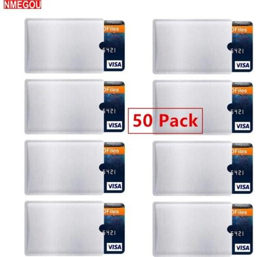 50 PCS RFID Blocking Sleeves Anti Theft RFID Card Protector Passport Credit Card Identity Theft Anti-Scan Card Sleeve Protection