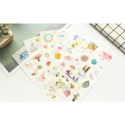 6pcs Flower weather paper sticker Organizer Calendar Diary Book Planner Scrapbook Decoration Diary Sticker papeleria
