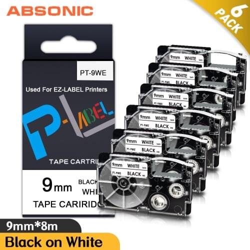 18 Color XR-9X XR-9WE 9mm Label Tape For Casio XR-9YW Ribbon Cassette Printer Ribbon Replace For Casio KL-60 KL-60SR Label Maker