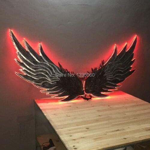 Halloween Stage Performance Props Women Dance Accessory DJ LED Dance Wings Light Up Wing Costume LED Dance Wings Bar Party Favor