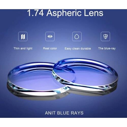 1.74 Prescription CR-39 Resin Aspheric Glasses Lenses Myopia Hyperopia Presbyopia Optical Lens With Coating