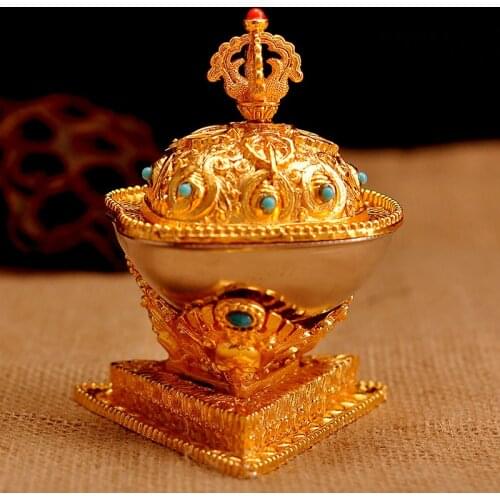 Buddhism, Tantra, exquisite, alloy buddha kapala-bowl, 2 size optional