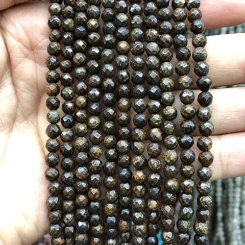 Natural Bronzite Bead Faceted Stone Beads 4mm 6mm 8mm 10mm 12mm Gem Stone Faceted Loose beads,1of 15"strand