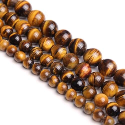1 Strand/lot Yellow Tiger Eye Natural Stone Beads 4mm 6mm 8mm 10mm Charm Spacer Beads for DIY Bracelets Jewelry Making Findings