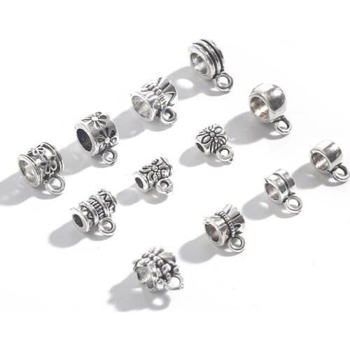 20pcs Tibetan Antique Silver Color Cylinder Spacer Beads Charms Fit Bracelet Necklace Pendant DIY Jewelry Making