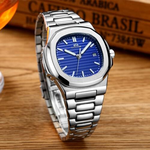 Automatic Mechanical Luminous Watch For Men Stainless Steel Calendar Casual Brand Sports Business Mens Watch 2021 NEW