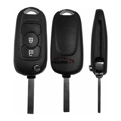 For opel 2 button flip remote key cover with HU100 blade