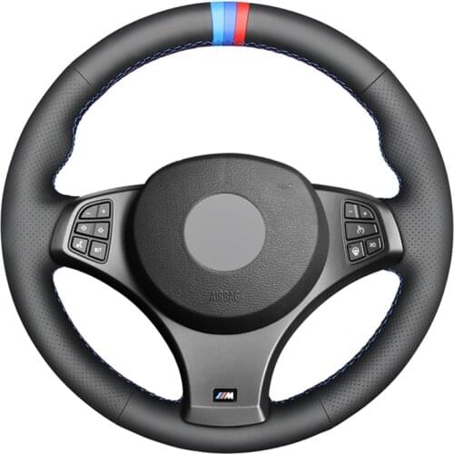 Black Artificial Leather M Marker No-slip Car Steering Wheel Cover for BMW X3 (M Sport) E83 2005 2006 2007 2008 2009 2010