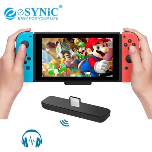 ESYNiC Bluetooth-compatible Transmitter Audio Adapter With Low Latency Technology For Nintendo Switch Bluetooth Headphones TV