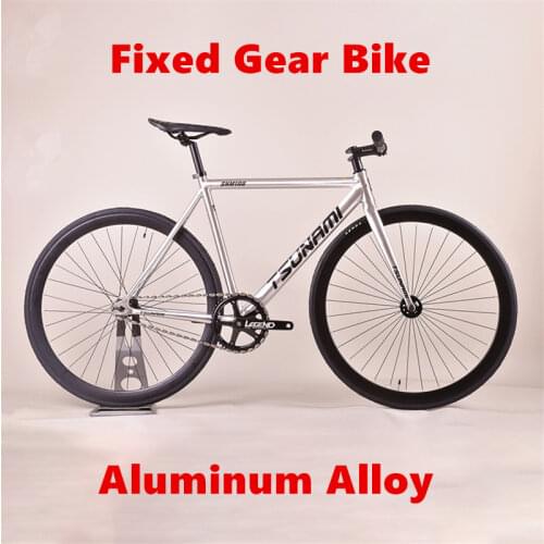 TSUNAMI SNM100 Fixed Gear Bike Aluminum Alloy Frame Single Speed Track Bicycle Flat Spokes Wheel Bearing HUB V Brake DIY Rims