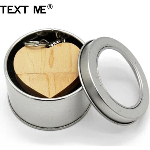 TEXT ME creative love heart +Box usb flash drive 4GB 8GB 16GB 32GB 64GB usb 2.0 gift pendrive LOGO Gift for girl