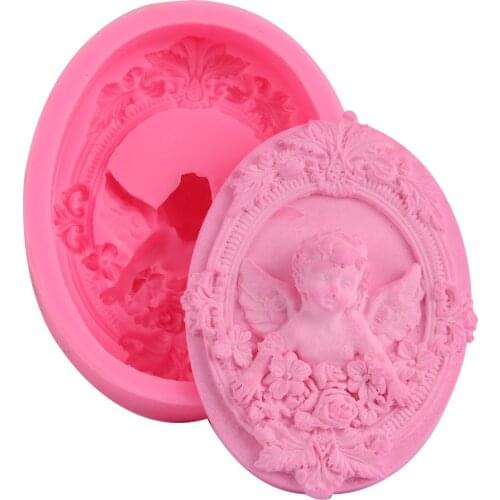 Cute Baby Angel Shape Soap Silicone Mold Soap Form Fondant Cake Candy Chocolate Baking Tools Plaster Clay Crafts For Car Pendant