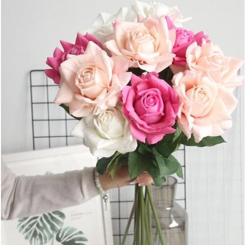 Artificial Rose colorful Flower Romantic Valentines Day Birthday Gift Decoration for home wedding decoration bouquet props