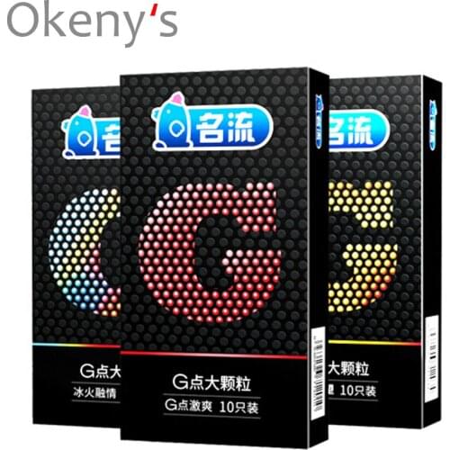 MingLiu 10pcs G Spot Condom Delay Ejaculation Male Big Particle G-point Penis Sleeve Sex Toys Safe Contraception