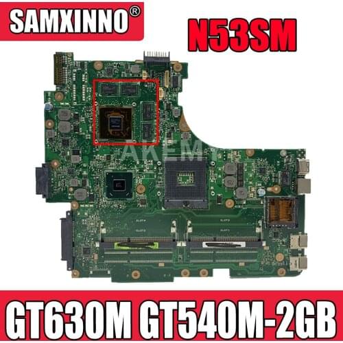 N53SM Motherboard 2*Slots GT630M GT540M 2G For ASUS N53S N53SV N53SN N53SM laptop Motherboard N53SM Mainboard Test work 100
