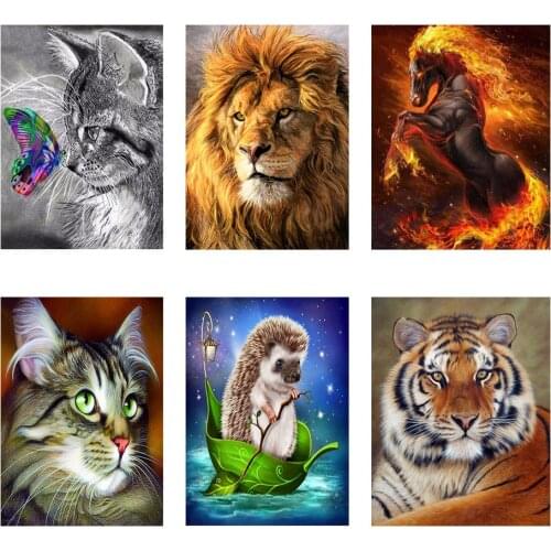 5D DIY Diamond Painting Wolf animal Rhinestone Pictures Full Round Diamond Embroidery Animal Cross Stitch Kit Home Decoration