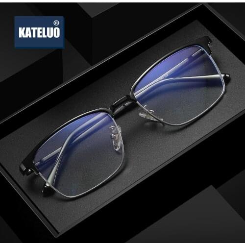 KATELUO 2020 Unisex Anti Blue Light Glasses Photochromic Computer Glasses Optical Eyeglasses Frame for Men Women 52051
