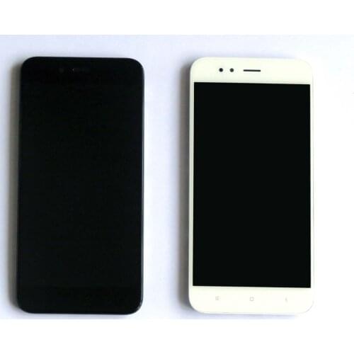 Original LCD Touch Screen for xiaomi A1 assembly with frame and oleophobic coating digitizer support 10 touch points-Black&White