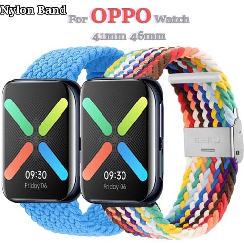 Nylon Watch Strap for Oppo Watch 41mm 46mm Breathable Braided Straps Band for OPPO Watches Bracelet Accessories Replacement