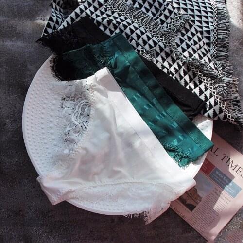 Embroidery Sexy Lace Women Panties Temptation High-waist Briefs Thong Transparent Lingerie Hollow out Underwear Female G String