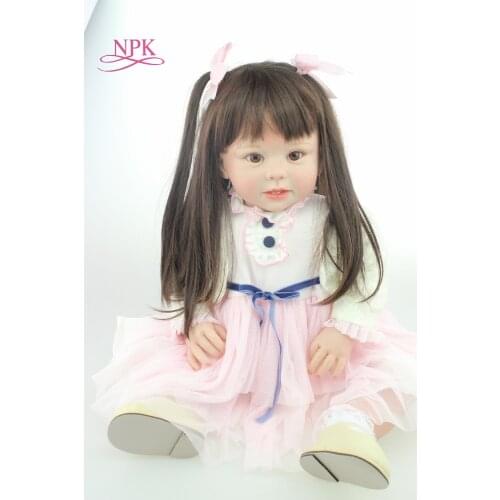 NPK 70cm Silicone Reborn Baby Doll Toys Like Real 28inch Vinyl Princess Toddler Babies Dolls long hair bebes reborn bonecas
