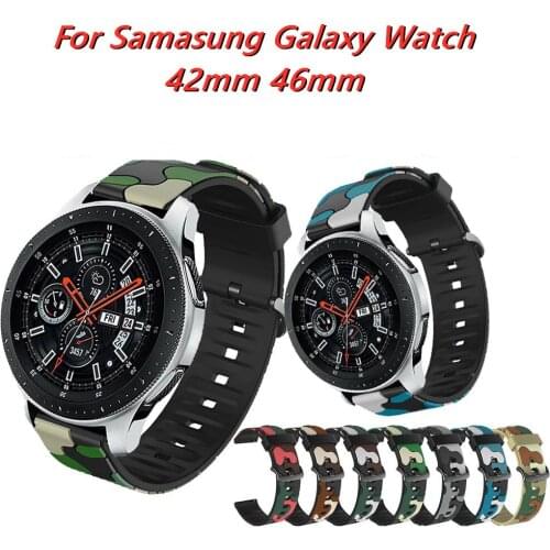 For Samsung Galaxy Watch 42mm 46mm Watchband Silicone Wrist Camouflage Sport Bracelet For S3 Frontier 20/22mm Replaceable Strap