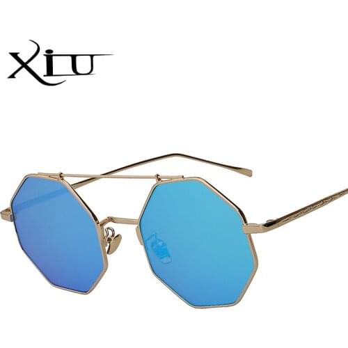 XIU Multi Shades Retro Vintage Suglasses Men Women Brand Design Fashion Glasses Luxury Quality Mirror Lens Sunglass UV400